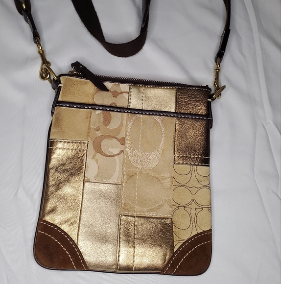 Coach patchwork brown beige tan multimedia crossbody bag - Picture 2 of 7
